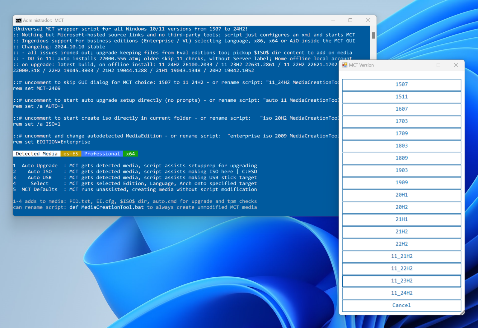 Instala o Actualiza a Windows 11 24h2 (MediaCreationTool.bat salta la comprobación del chip TPM